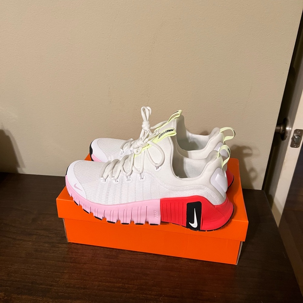 Nike White and Pink Athletic Shoes